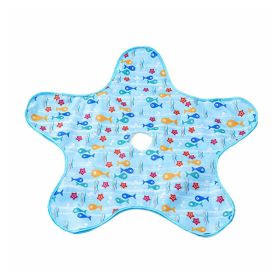 Automatic Hide And Seek Cat Toy Mat, Interactive Rotating Feather Wand Toy For Indoor Cats, 3 Speed Modes, TypeC Rechargeable, Ocean Print Fabric (Option: Blue)