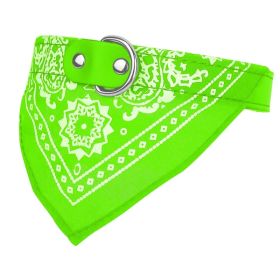 Adjustable Bandana Leather Pet Collar Triangle Scarf (Option: Green-M)