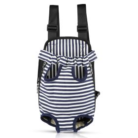 Dog Carrier Backpack Legs Out Front Pet Backpack Carrier Travel Bag Adjustable Shoulder Straps for Hiking Camping Shopping Biking (Size/Color: M, Option: Strip)