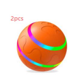 Pet New Cat Wicked Ball Toy Intelligent Ball USB Cat Toys Self Rotating Ball Automatic Rotation Ball (Option: Orange 2pcs-Self hi version)