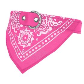 Adjustable Bandana Leather Pet Collar Triangle Scarf (Option: Pink-M)