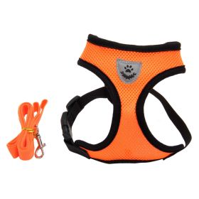Fashionable High-end Multi-color Dog Harness (Option: Orange-L)