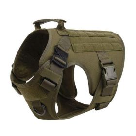 Military Tactical Dog Harness German Shepherd Adjustable Pet Dog Back (Option: Military Green-L)