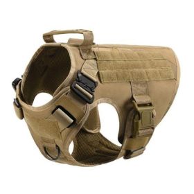Military Tactical Dog Harness German Shepherd Adjustable Pet Dog Back (Option: Khaki-XL)