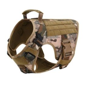 Military Tactical Dog Harness German Shepherd Adjustable Pet Dog Back (Option: CP camouflage-XL)