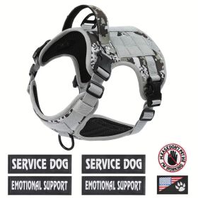 American Local Tactical Pet Boobs Service Dog Harness Vest Adjustable Reflective Dog Harness Metal Buckle Hiking Training (Option: GrayCamo-M)