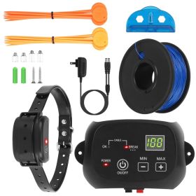 1Set Dog Fence System Pet Containment System With One Hundred Adjustable Levels IPX7 Waterproof Rechargeable Receiver Underground Fence For Small (Option: System with 1Collar)