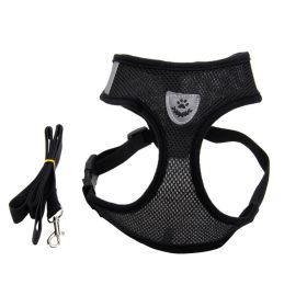 Fashionable High-end Multi-color Dog Harness (Option: Black-M)