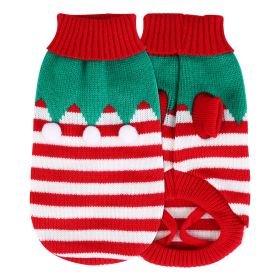 Pet Christmas Turtleneck Sweater Dog Cat Christmas Clothes Snowman Stripes Costume Winter Holiday Sweater for Small Medium Kitten Puppy Cats Dogs (Size/Color: M, Option: Furball)