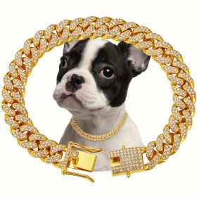 Shiny Diamond Safety Metal Necklace (Option: Glod-XXL)