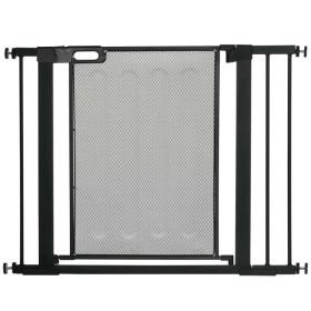 29.5"-40.6" Metal Pet Gate, Dog Gate with Auto Closing Door, Double Locking, for Doorways, Stairs, Hallways, Black (Option: Black)