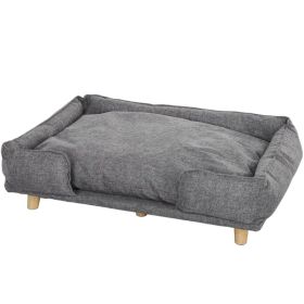 Washable Dog Sofa for Large Dogs, Elevated Pet Couch with Anti-slip Foot Pads, Dark Grey (Option: Charcoal Grey)