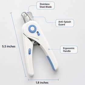 Pet Nail Clippers For Cats & Dogs, Professional Upgraded Pet Nail Trimmer With Safety Guard, Non-Slip Handle, Pet Grooming Tool For Small Medium (Option: White)