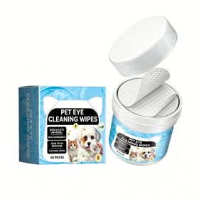 Pet Eye Cleaning Wipes For Dogs & Cats, Tear Stain Remover Pads, Mild Citric Acid Formula, 60 Count (Option: 60 Count)