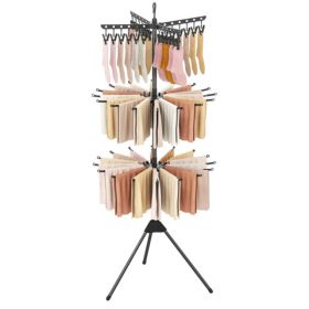 3-Tier Foldable Tripod Clothes Drying Rack With 24 Clips & 32 Rods, 70 Space Saving Laundry Dryer (Option: default)