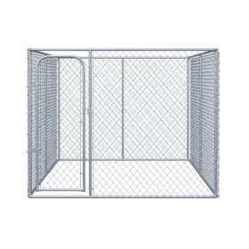 99 Sq. Ft. Dog Playpen Outdoor with Galvanized Steel Frame, for Small and Medium Dogs, 13.1' x 7.5' x 6' (Option: Silver)