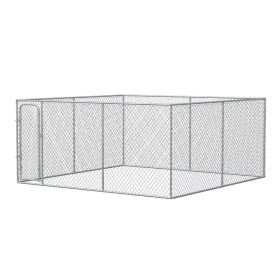 172.2 Sq. Ft. Dog Playpen Outdoor with Galvanized Steel Frame, for Small and Medium Dogs, 13' L x 13' W x 5.9' H (Option: Silver)