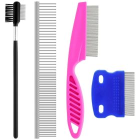 Pets Grooming Comb Kit For Small Dogs Puppies For Tear Stain Remover (Option: Pink)