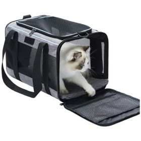17.5x11x11 Pet Carrier For Cats Toy Of Fabric Pet Home (Option: Black)