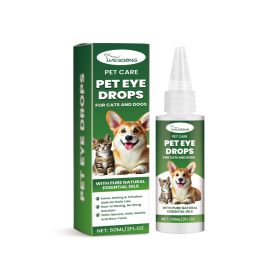 Dog Cat Eye Drops, Gentle Eye Care With Sodium Hyaluronate & Vitamin E, Soothe Irritation, 60ml Pet Eye Cleaner (Option: 1Box)