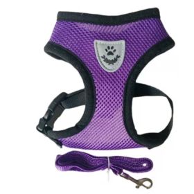 Fashionable High-end Multi-color Dog Harness (Option: Purple-M)