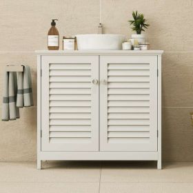 Wall Mounted Sink Plumbing Sink Storage Cabinet With 2 Doors And Shelf Wooden Modern Wall Mounted Drainage Under Sink Bathroom Cabinet For Home (Option: default)