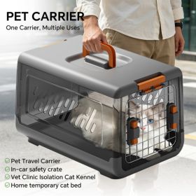 Grey Aviation Enclosed Cat Litter Box With Handle, Spacious Anti Tracking Cat Toilet, Ideal Choice For Indoor Cats And Travel (Option: default)