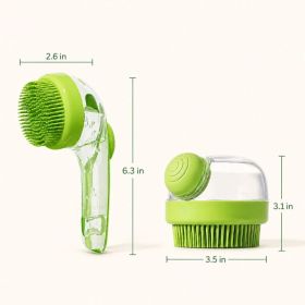 2 Pack Long & Short Handheld Dog Cat Shower Brush With Liquid Dispenser, Soft Silicone Grooming Brush For Pet Bathing & Massage (Option: 2pcs)