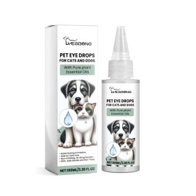 Pet Eye Drops For Dogs & Cats, Gentle Eye Cleaner With Honeysuckle Oil & Blueberry Extract, Soothes Irritation, Tear Stain Remover For Pet Daily (Option: 1Box)
