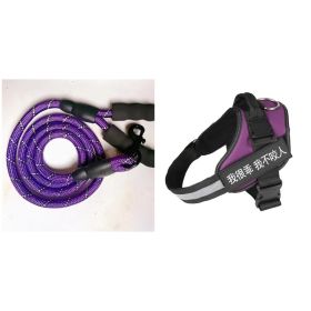 Fashion Simple Pet Leash Chest Strap Set (Option: Purple-XS)