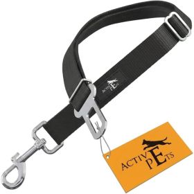 Adjustable Black Dog Car Seat Belt,  Pet Travel Restraint Strap Attaching To Harness Or Collar For Small, Medium, And Large Dogs (Option: Black)