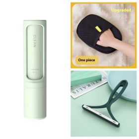 2-1 Reusable Pet Hair Remover Brush Lint Roller Portable Effective Self Cleaning Tool for Cat Dog Fur Hair Dust Removal Brush (Color: Green Set)