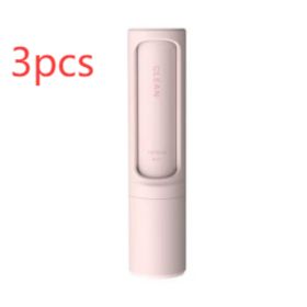 2-1 Reusable Pet Hair Remover Brush Lint Roller Portable Effective Self Cleaning Tool for Cat Dog Fur Hair Dust Removal Brush (Color: Pink3pcs)
