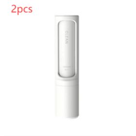 2-1 Reusable Pet Hair Remover Brush Lint Roller Portable Effective Self Cleaning Tool for Cat Dog Fur Hair Dust Removal Brush (Color: White 2pcs)