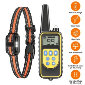 Dog Training Collar with Remote Rechargeable Dog Training Collar IP68 Waterproof with 4 Training Modes 3 Channels for Medium and Small Dogs (Option: Yellow_1Collar)