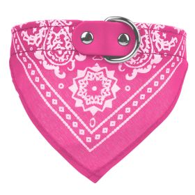 1Pc Adjustable Bandana Leather Pet Collar Triangle Scarf (Option: Pink M)