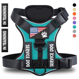 Reflective Breathable Solid Color Polyester Dog Strap (Option: Green-M)