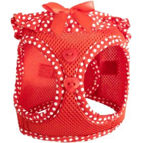 American River Choke Free Dog Harness (Color: Red Polka Dot Ruffle, size: X-Small)