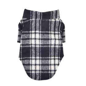 Flannel Dog Shirt (Color: Black and White Plaid, size: X-Small)