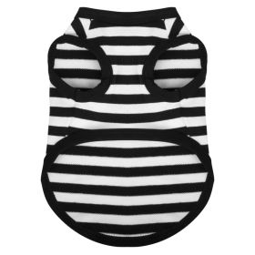 Summer Thin Cotton Striped Vest Dog Clothes (Option: Black And White Cotton Stripes-S)