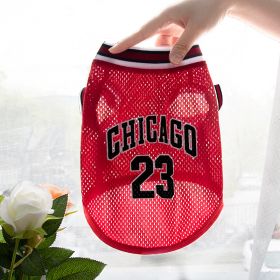 Pet Clothes Basketball Vest Large Mesh Summer Dog Clothes (Option: Basketball Wear No 23 Red-S)