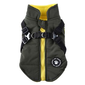 Chest Strap Jacket Cotton-padded Coat (Option: DZ228 Green-M)