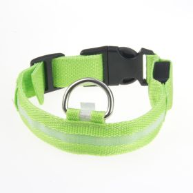 LED Luminous Pet Dog Collar Night (Option: Green Light-Rechargeable XL)