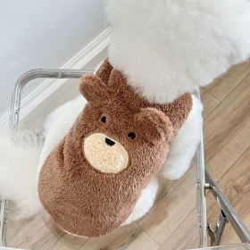 Winter Clothes Fleece-lined Warm Dog Cute Clothes (Option: Brown-2XL)