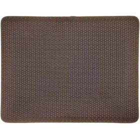Cat Litter Mat Double Layer Filter Anti-bring Out (Option: Brown-55x75)