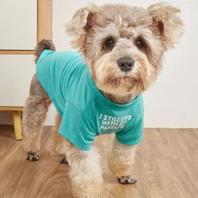 Pet Clothes Round Neck T-shirt (Option: Blue-XL)