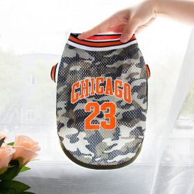 Pet Clothes Basketball Vest Large Mesh Summer Dog Clothes (Option: No 23 Camouflage-5XL)